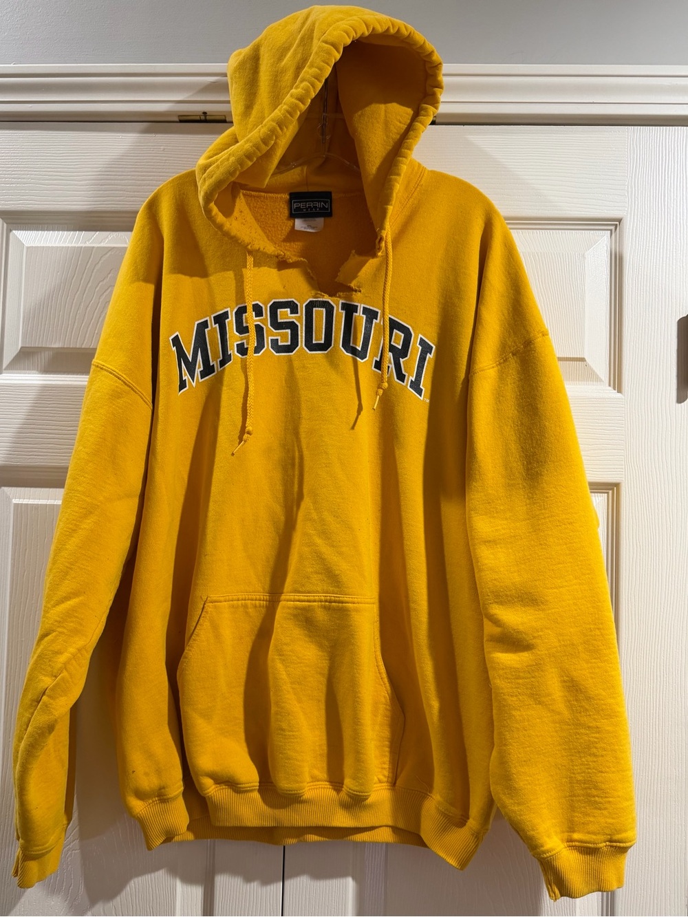 University of Missouri Tigers Hoodie Sweatshirt Adult Sz 2XL Gold MIZZOU -damage